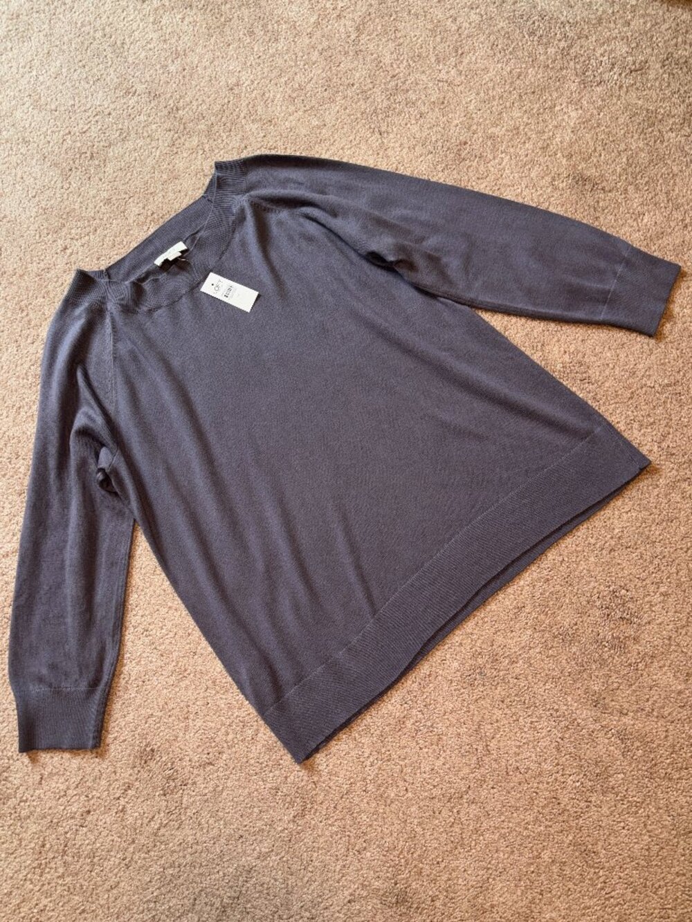 LOFT Outlet NWT Silky Dusty Purple-Gray Lightweight Sweater XL